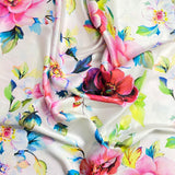 Pound A Metre 3 Metres Silky-Smooth Printed Satin- 45" Wide (White)