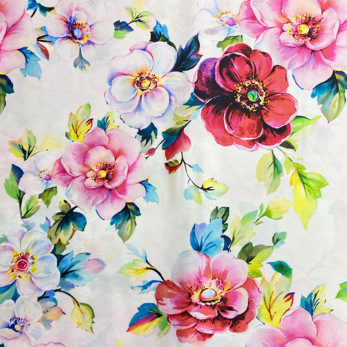 Pound A Metre 3 Metres Silky-Smooth Printed Satin- 45" Wide (White)