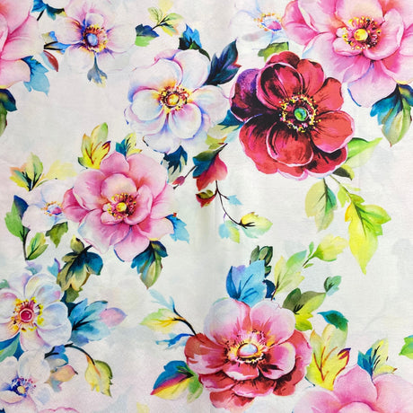 Pound A Metre 3 Metres Silky-Smooth Printed Satin- 45" Wide (White)