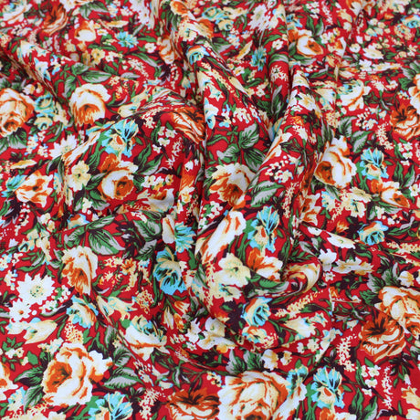 Pound A Metre 3 Metres Soft Drape Summer Viscose 55" Red
