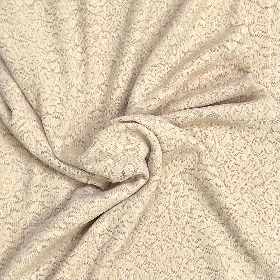 Pound A Metre 3 Metres Soft Lace Jersey 55” Wide- (Beige)