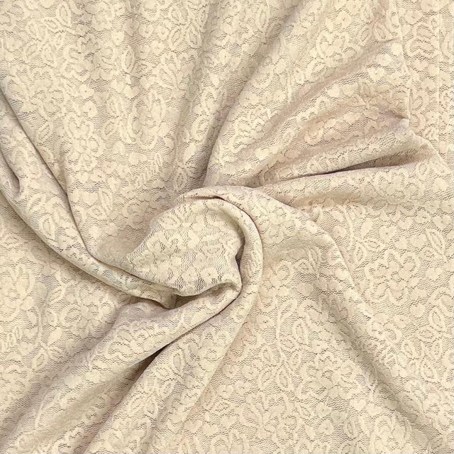 Pound A Metre 3 Metres Soft Lace Jersey 55” Wide- (Beige)