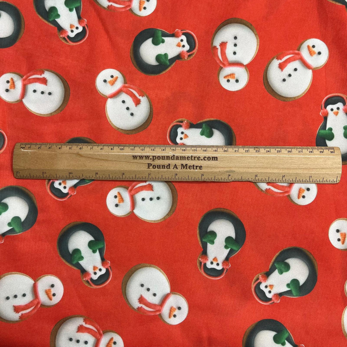 Pound A Metre 3 Metres Soft Printed Lining 55" Wide - (Snowman)