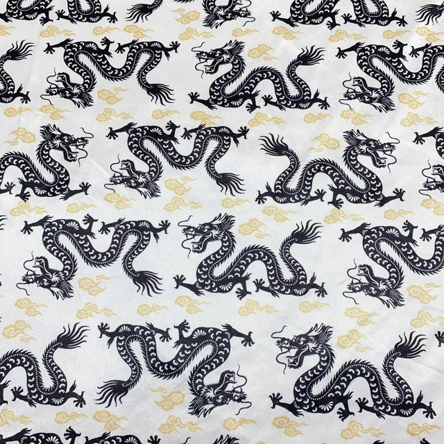 Pound A Metre 3 Metres Soft Printed Satin Jersey 55" Wide (DRAGON)