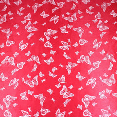 3 Metres Soft Satin Jersey 55" Wide (Pink Butterflies) - Pound A Metre