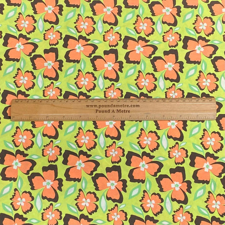 Pound A Metre 3 Metres Soft Touch Japanese Printed Crepe - 45" Wide (Green)