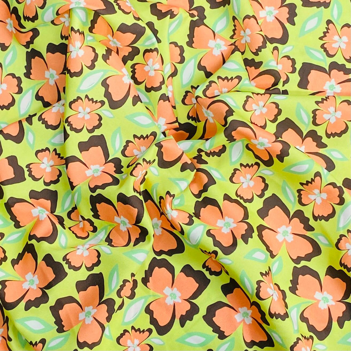 Pound A Metre 3 Metres Soft Touch Japanese Printed Crepe - 45" Wide (Green)