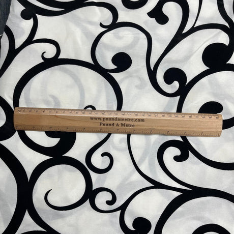 Pound A Metre 3 Metres Soft Velvet Lining Fabric – 55" Wide (Black & White)