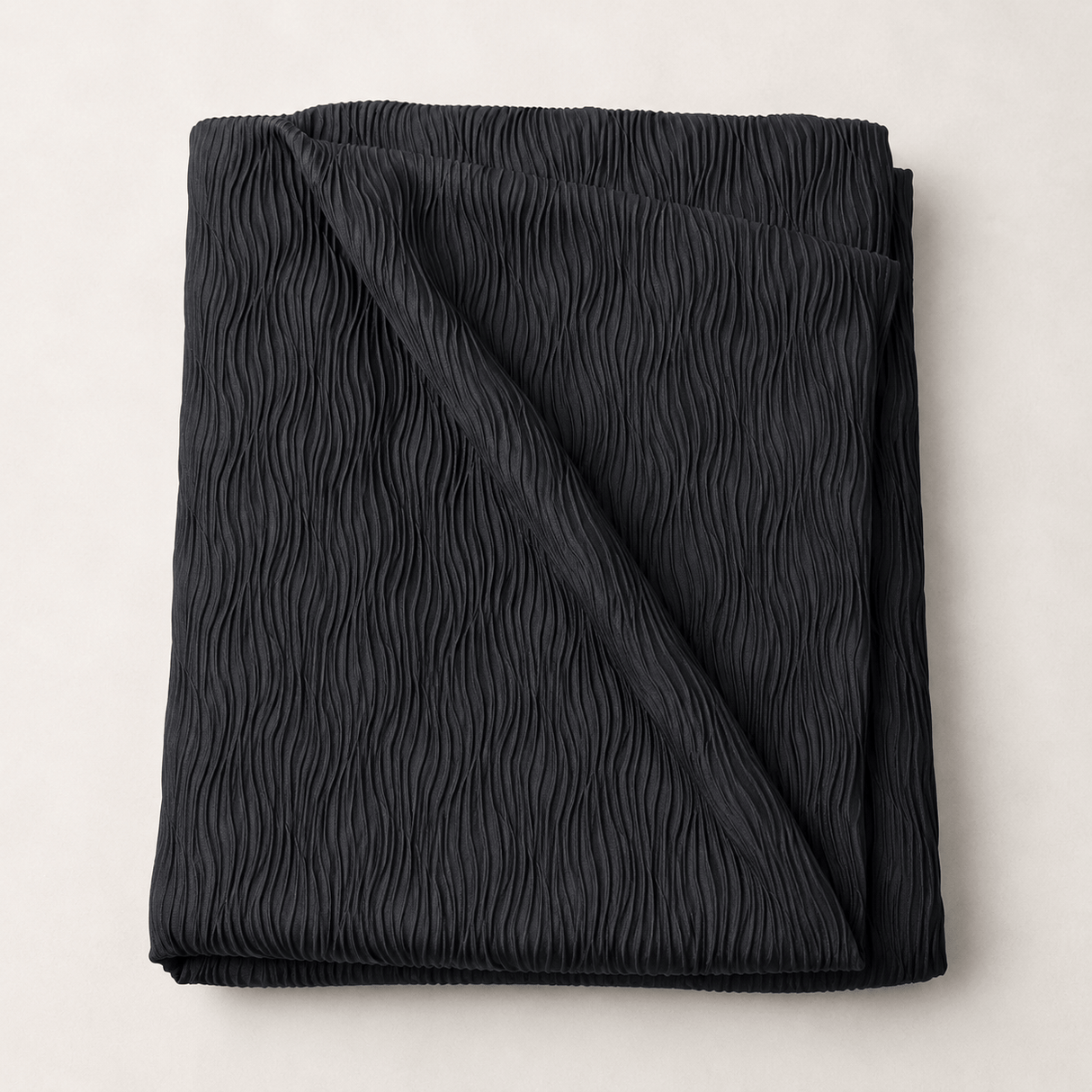 Pound A Metre 3 Metres Soft Wave Ribbed Jersey 55” Wide- (Black)