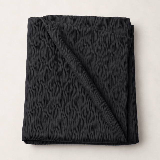 Pound A Metre 3 Metres Soft Wave Ribbed Jersey 55” Wide- (Black)