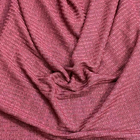 Pound A Metre 3 Metres Striped Ribbed Jersey 55” Wide - (Maroon & Black) (EOL)