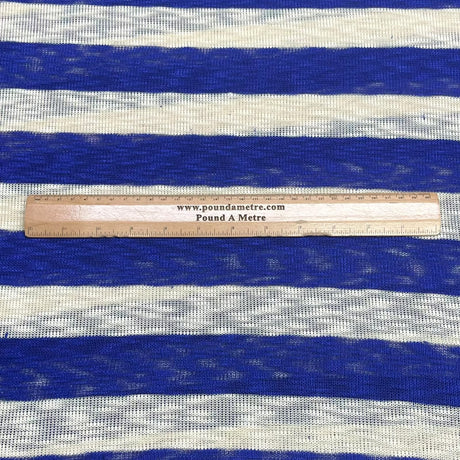 Pound A Metre 3 Metres Stylish Cuddle Knit Soft Jersey 55" Wide (Blue & Cream)