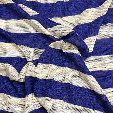 Pound A Metre 3 Metres Stylish Cuddle Knit Soft Jersey 55" Wide (Blue & Cream)