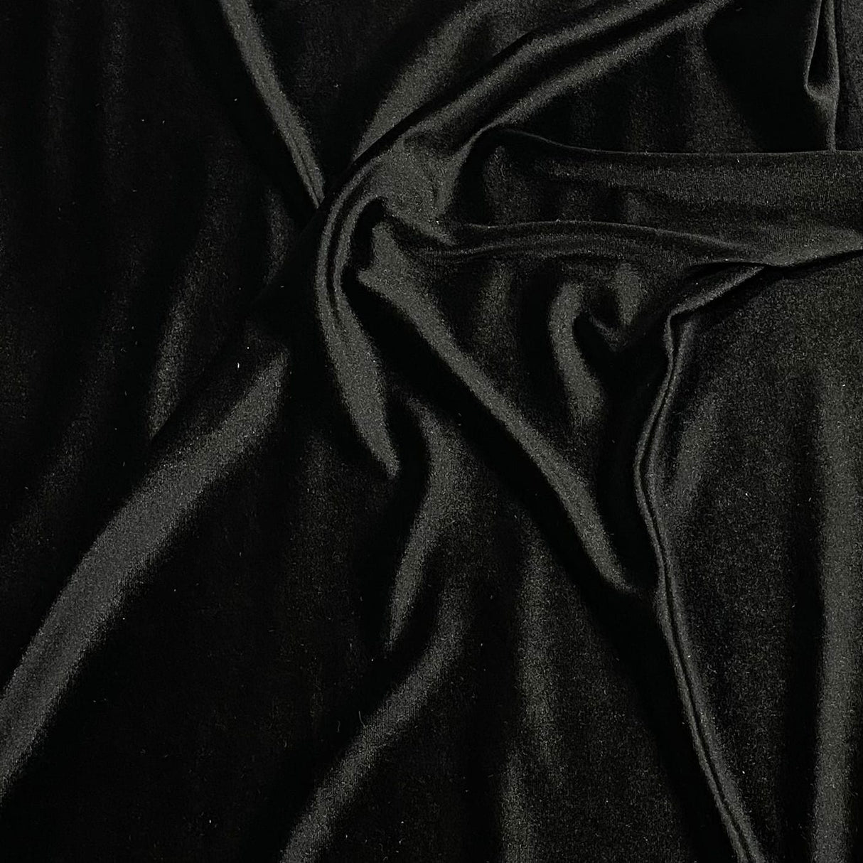 Pound A Metre Black 3 Metres Super Smooth Spandex Velvet 60" Wide (23 Colours Available)