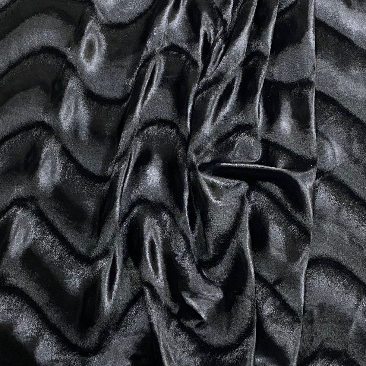 Pound A Metre 3 Metres Super Smooth Swirl Velvet – 55″ Wide (Black) (EOL)