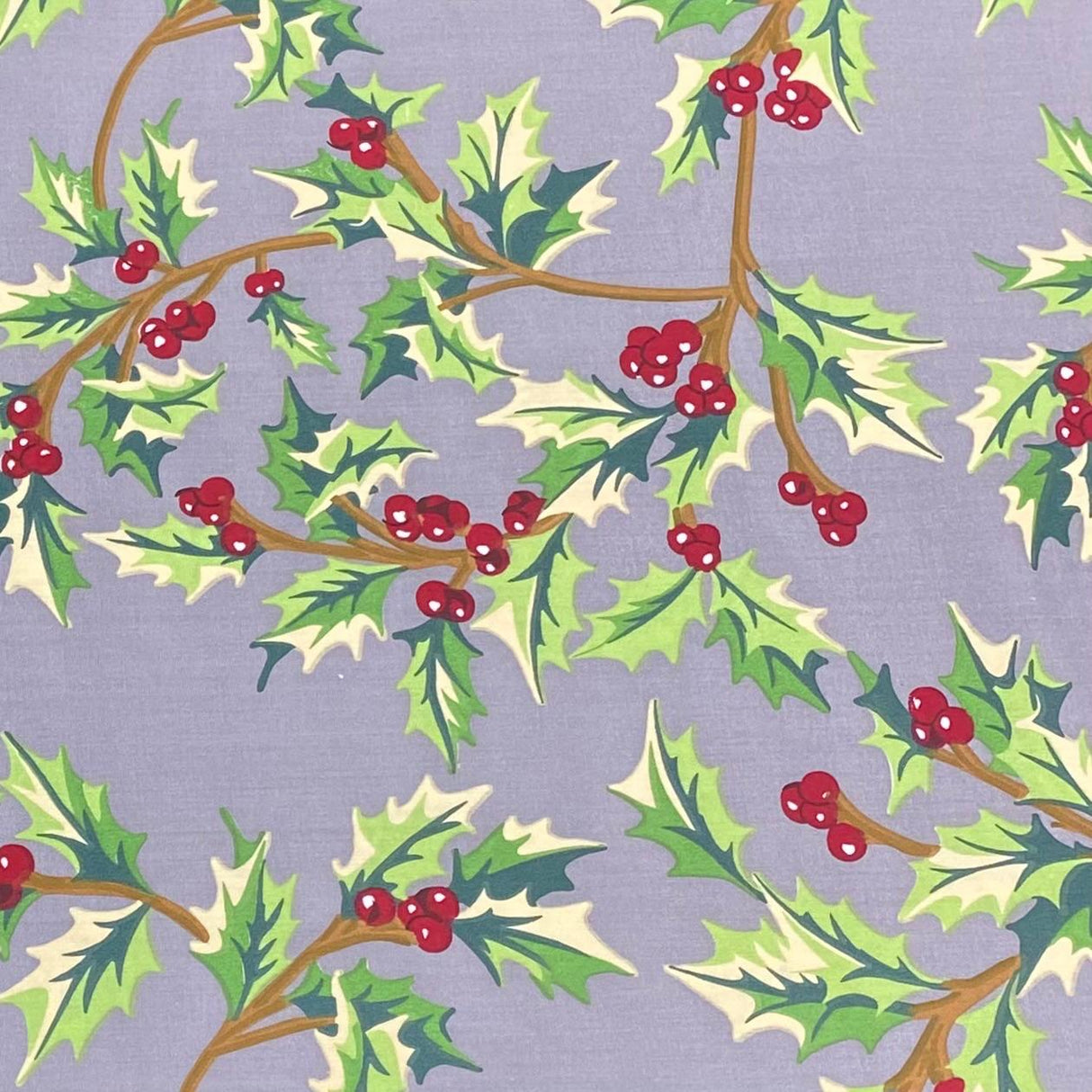 Pound A Metre 3 Metres 3 Metres Super Soft Christmas Print Poplin Cotton - 45" Wide (Mistletoe Grey)