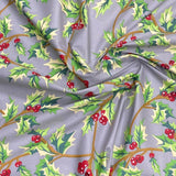 Pound A Metre 3 Metres 3 Metres Super Soft Christmas Print Poplin Cotton - 45" Wide (Mistletoe Grey)