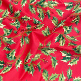 Pound A Metre 3 Metres 3 Metres Super Soft Christmas Print Poplin Cotton - 45" Wide (Mistletoe Red)