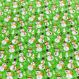 Pound A Metre 3 Metres 3 Metres Super Soft Christmas Print Poplin Cotton - 45" Wide (Snowman Green)