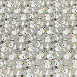 Pound A Metre 3 Metres 3 Metres Super Soft Christmas Print Poplin Cotton - 45" Wide (Snowman Grey)