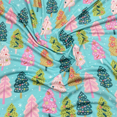 Pound A Metre 3 Metres 3 Metres Super Soft Cotton Feel Jersey 55" - (Christmas Trees)