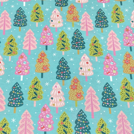 Pound A Metre 3 Metres 3 Metres Super Soft Cotton Feel Jersey 55" - (Christmas Trees)