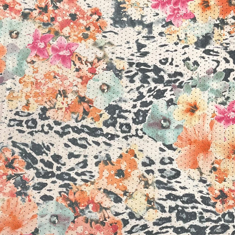 Pound A Metre 3 Metres Super Soft Luxury Embossed Suede Jersey 60" (Garden)