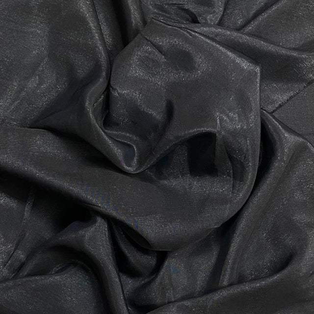 Pound A Metre 3 Metres Super Soft Plain Chiffon- 55" Wide - (Black Metallic)