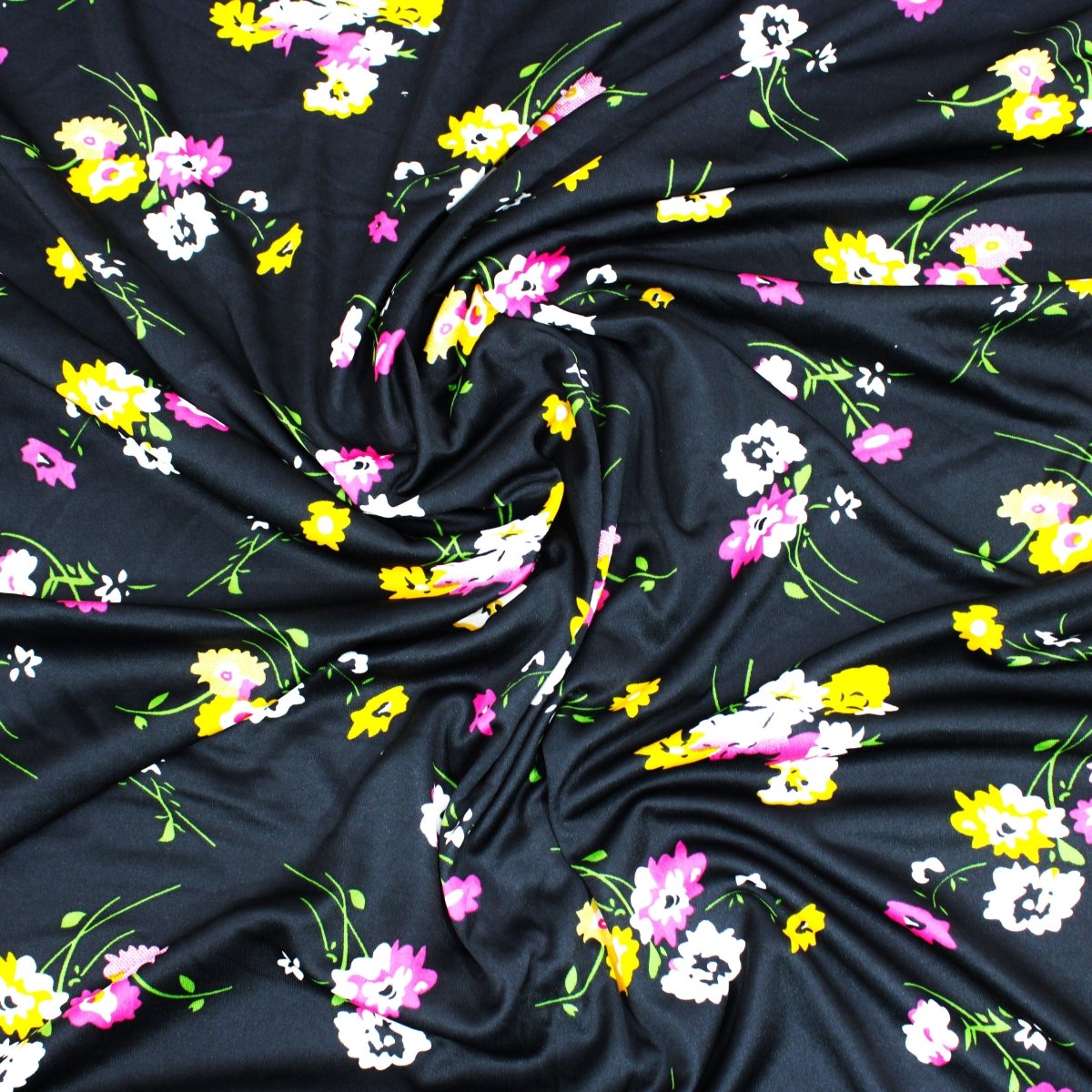 3 Metres Super Soft Polyester Jersey- 55" Wide (Black & Pink) - Pound A Metre