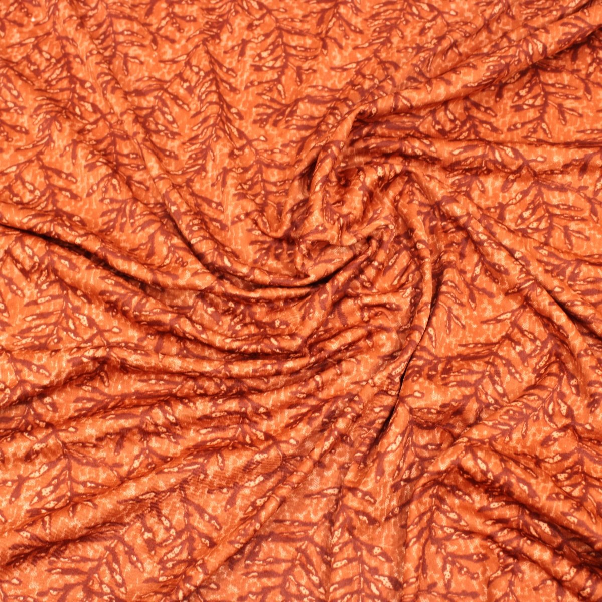 3 Metres Super Soft Polyester Jersey- 55" Wide (Copper Leaves) - Pound A Metre
