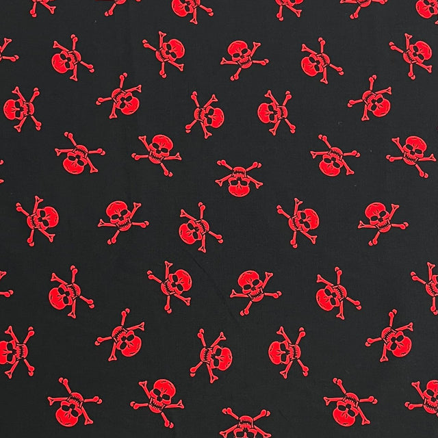 Pound A Metre 3 Metres Super Soft Printed Cotton Poplin – 45" Wide (Skull)