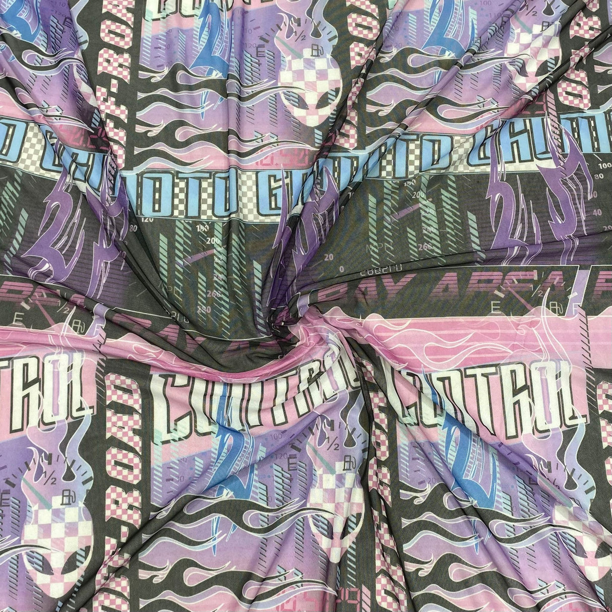 Pound A Metre 3 Metres 3 Metres Super Soft Printed Mesh Jersey   55" Wide (Race)