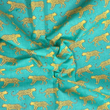 Pound A Metre 3 Metres Super Soft Printed Poly Cotton – 45" Wide (Green Cheetah)