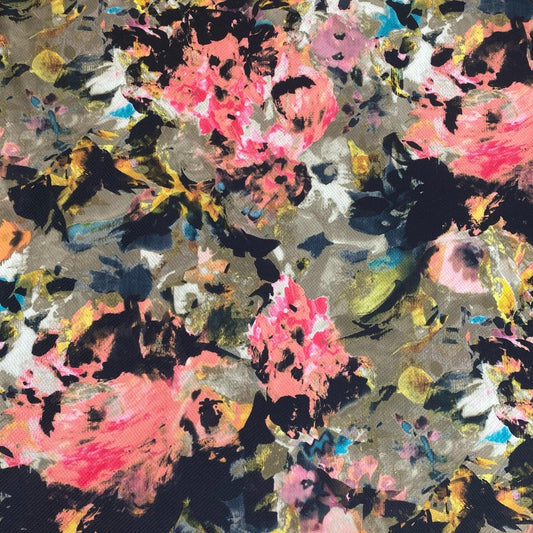 3 Metres Textured Scuba Jersey- 55" Wide (Abstract Flowers) - Pound A Metre