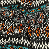 Pound A Metre 3 Metres 3 Metres Textured Scuba Jersey- (Black,Orange & Green)