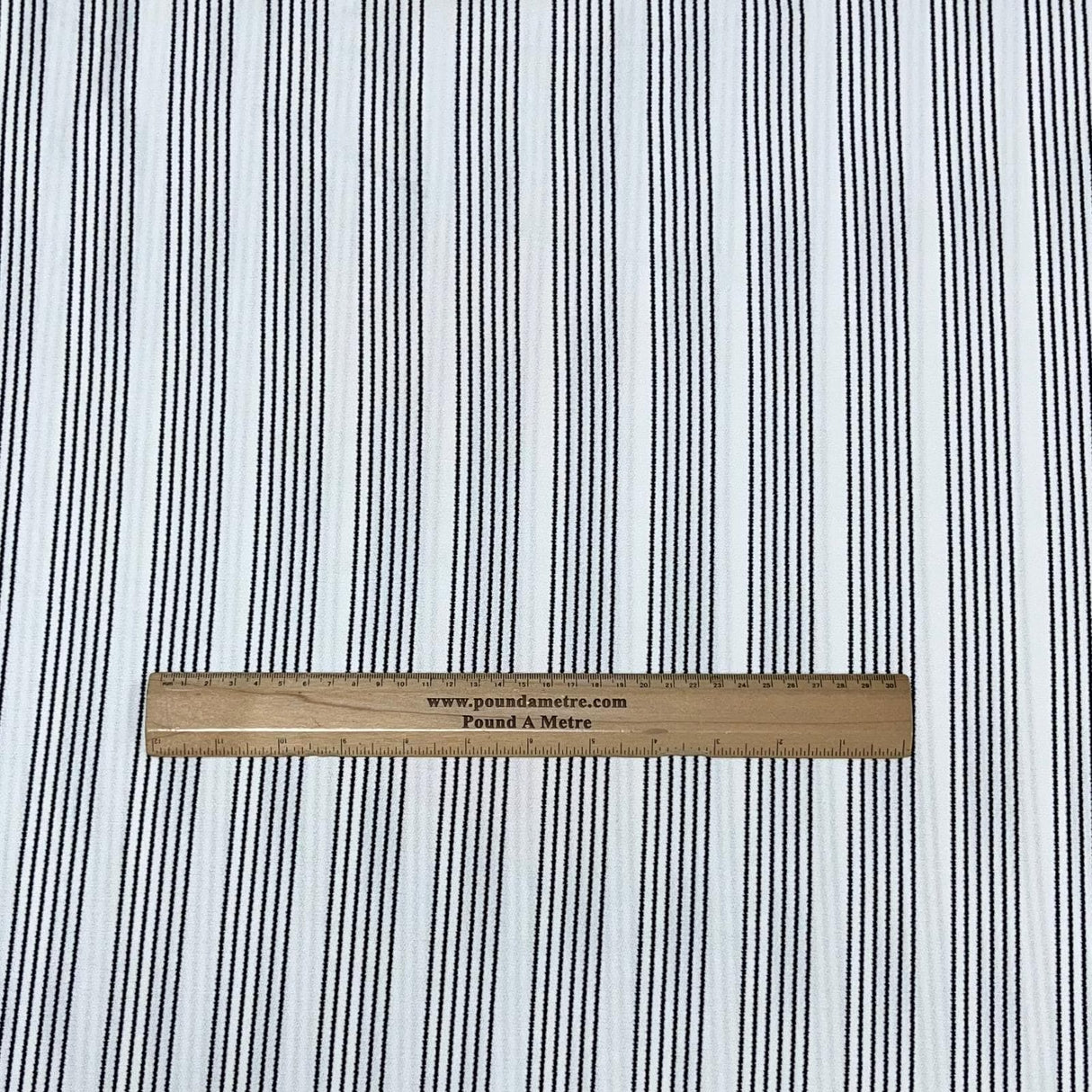 Pound A Metre 3 Metres 3 Metres Textured Scuba Jersey- (Black Pin Stripes)