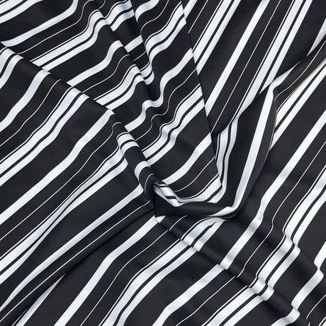 Pound A Metre 3 Metres 3 Metres Textured Scuba Jersey- (Black & White)