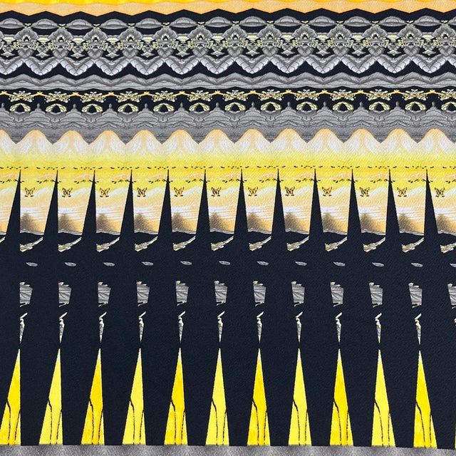 Pound A Metre 3 Metres 3 Metres Textured Scuba Jersey- (Black & Yellow)
