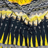 Pound A Metre 3 Metres 3 Metres Textured Scuba Jersey- (Black & Yellow)