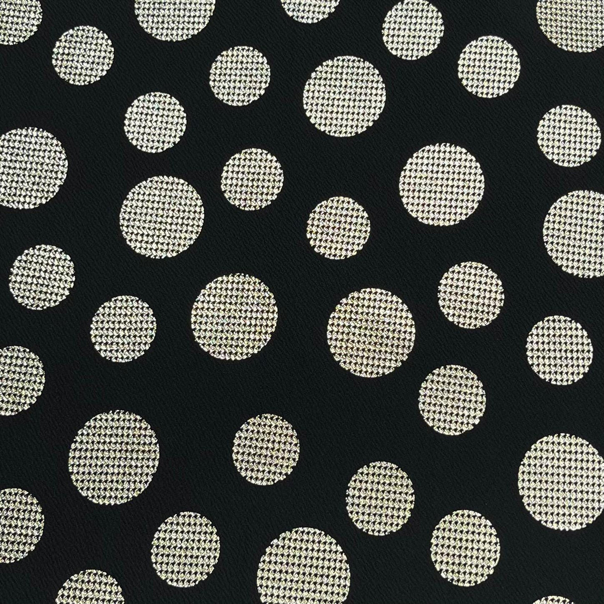 Pound A Metre 3 Metres 3 Metres Textured Scuba Jersey- (Gold Polka)