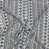 Pound A Metre 3 Metres 3 Metres Textured Scuba Jersey- (White, Black & Gold)