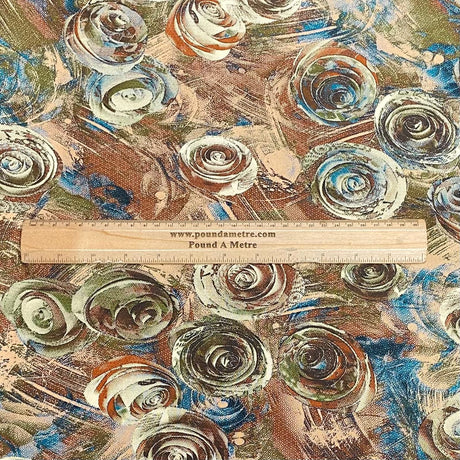 Pound A Metre 3 Metres Winter Printed Viscose Fabric- 55'' Wide - (Brown)