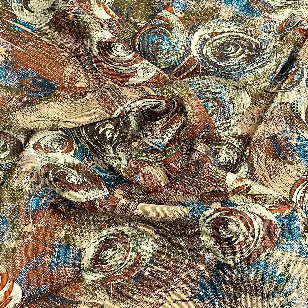 Pound A Metre 3 Metres Winter Printed Viscose Fabric- 55'' Wide - (Brown)