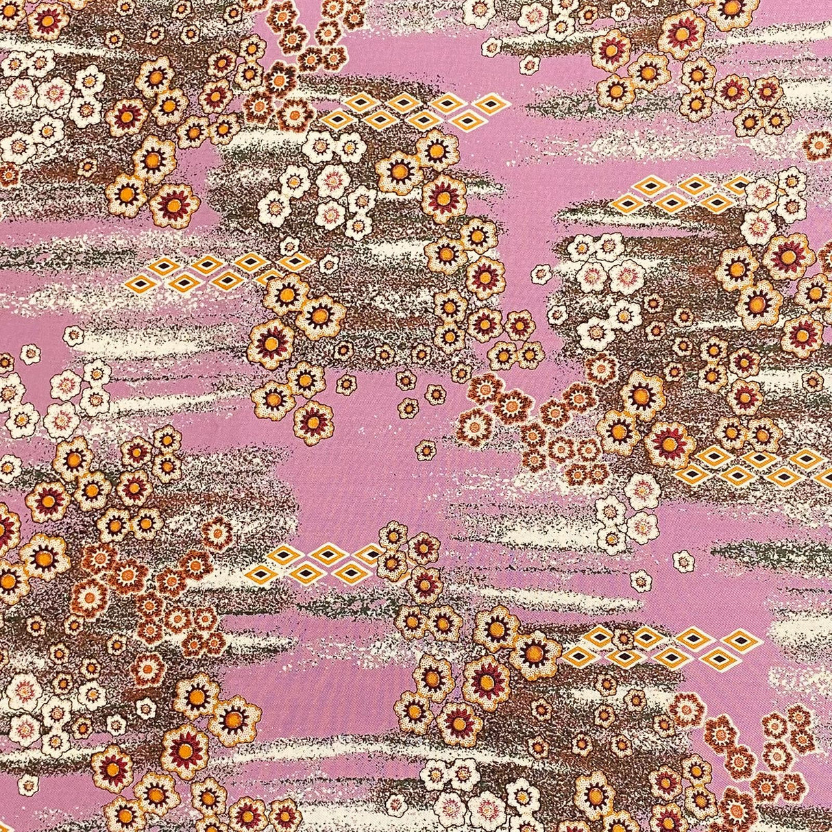 Pound A Metre 3 Metres Winter Printed Viscose Fabric- 55'' Wide - (Mauve)