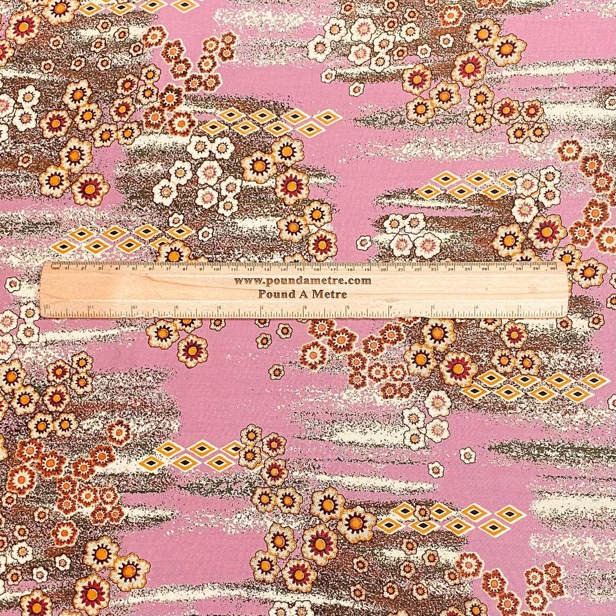 Pound A Metre 3 Metres Winter Printed Viscose Fabric- 55'' Wide - (Mauve)