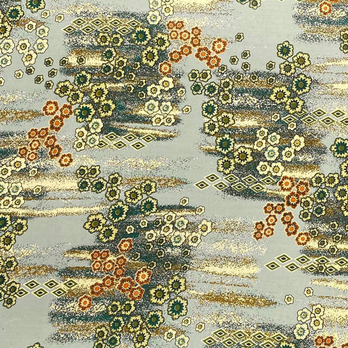 Pound A Metre 3 Metres Winter Printed Viscose Fabric- 55'' Wide - (Pale Green)