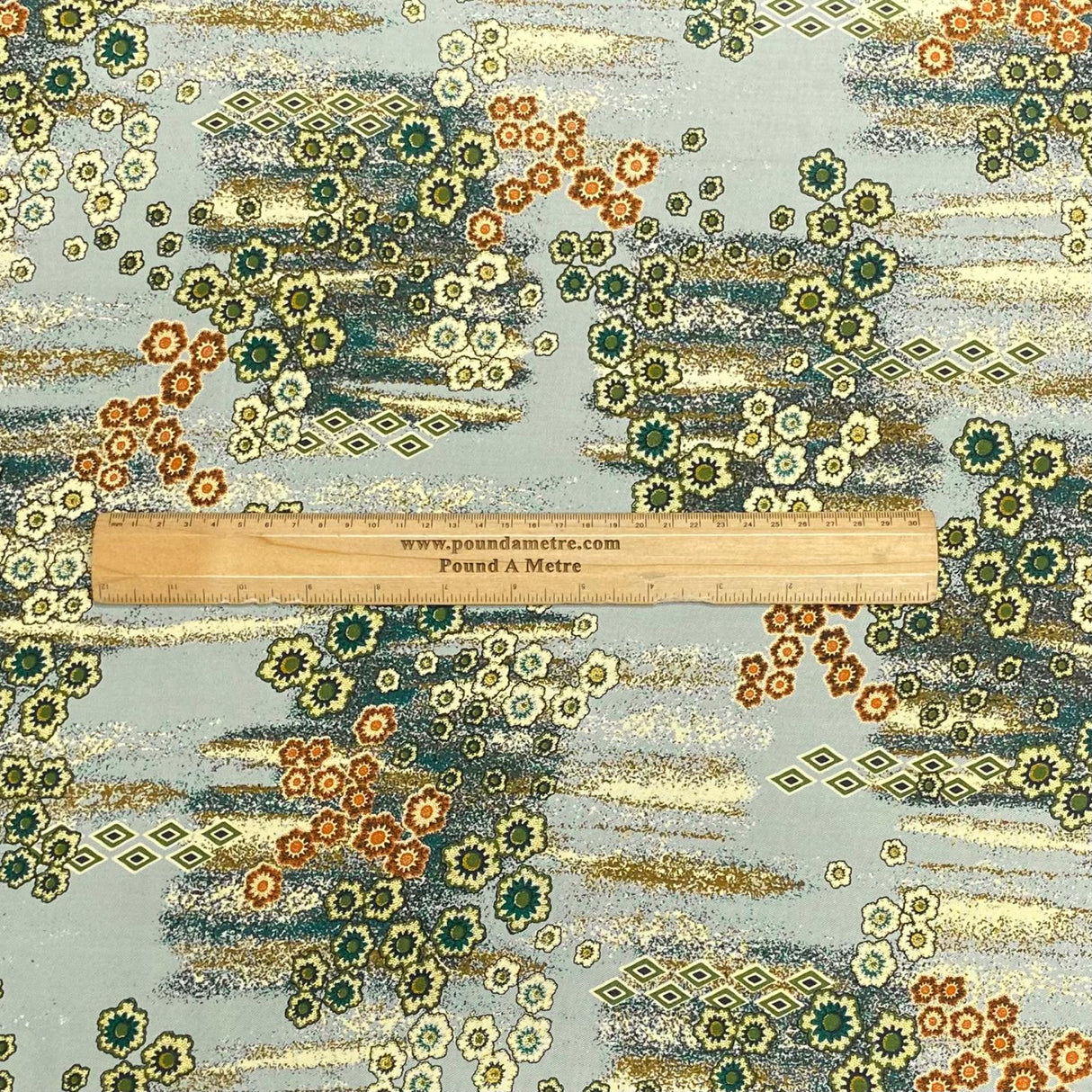 Pound A Metre 3 Metres Winter Printed Viscose Fabric- 55'' Wide - (Pale Green)