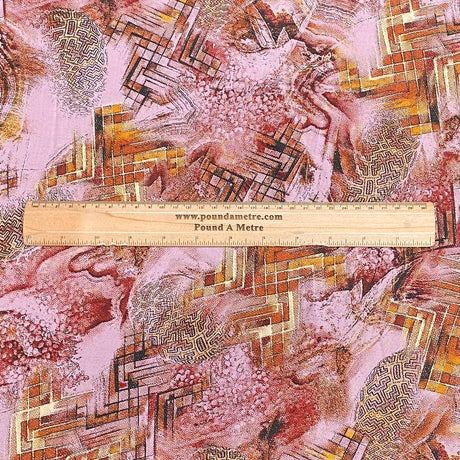 Pound A Metre 3 Metres Winter Printed Viscose Fabric- 55'' Wide - (Pink)