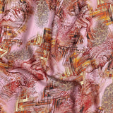 Pound A Metre 3 Metres Winter Printed Viscose Fabric- 55'' Wide - (Pink)