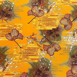 Pound A Metre 3 Metres Winter Printed Viscose Fabric- 55'' Wide - (Yellow)